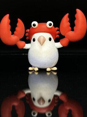 Maidimiao What The Bird Crabird Blue Budgie Bird Crab Hat  2.75" Blind Box Toy